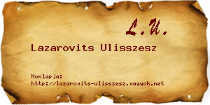 Lazarovits Ulisszesz névjegykártya